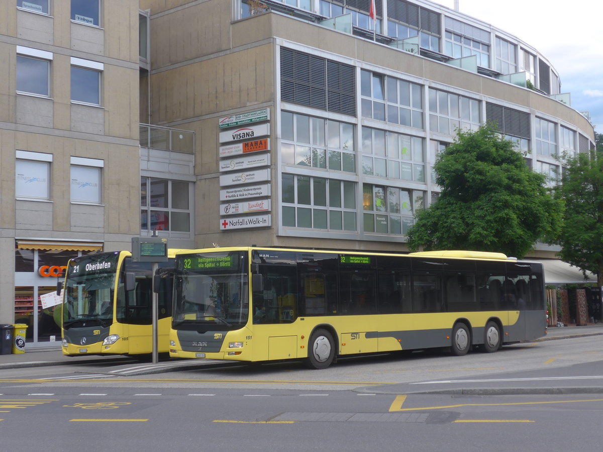 (217'616) - STI Thun - Nr. 151/BE 801'151 - MAN am 6. Juni 2020 beim Bahnhof Thun