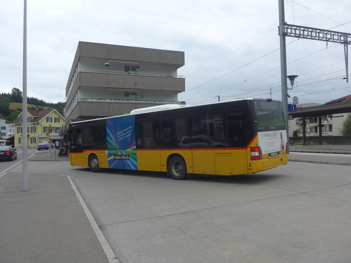 (218'013) - Amstein, Willisau - Nr. MAN 8/LU 15'518 - MAN am 14. Juni 2020 beim Bahnhof Willisau