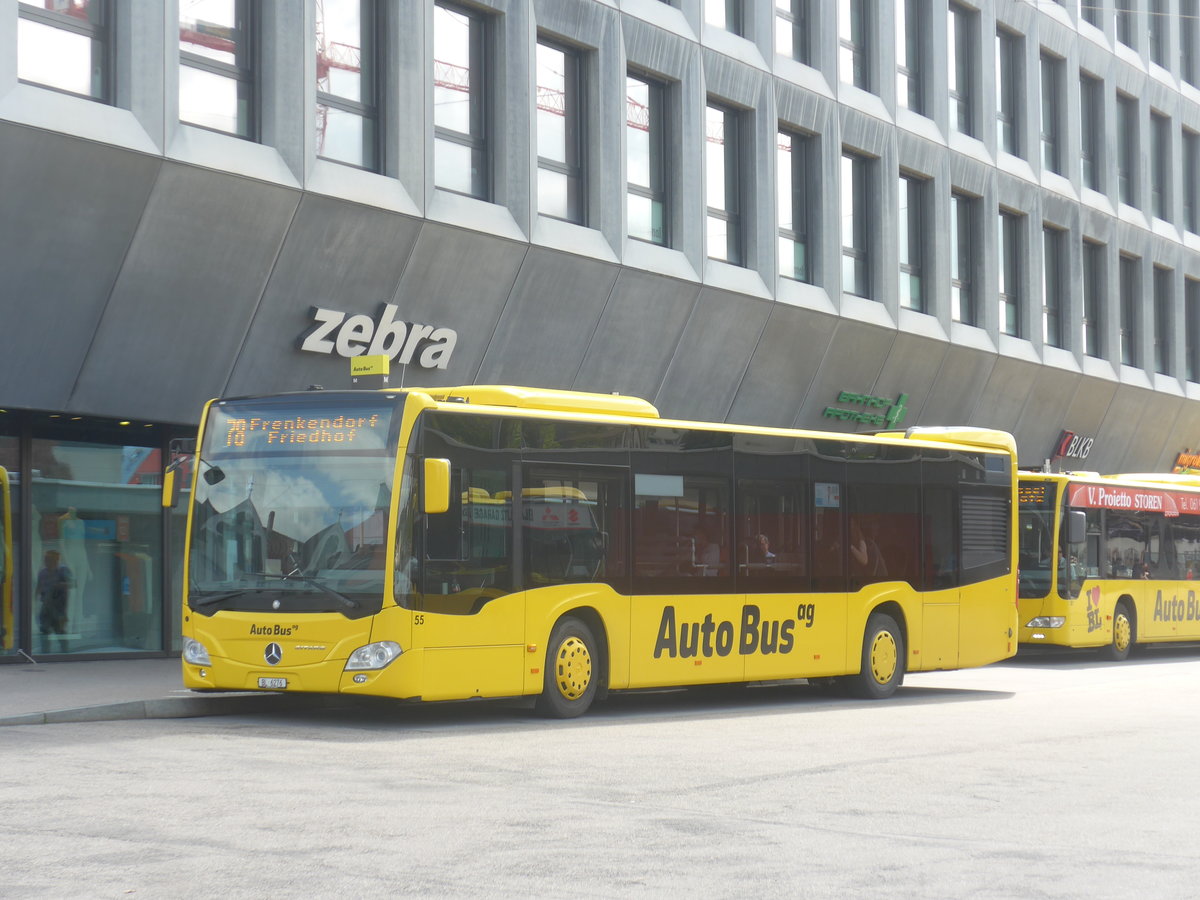 (218'200) - AAGL Liestal - Nr. 55/BL 6276 - Mercedes am 28. Juni 2020 beim Bahnhof Liestal