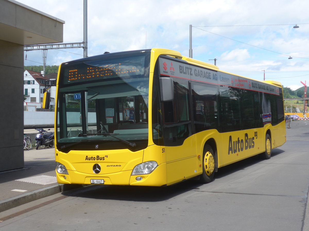 (218'202) - AAGL Liestal - Nr. 51/BL 6447 - Mercedes am 28. Juni 2020 beim Bahnhof Liestal