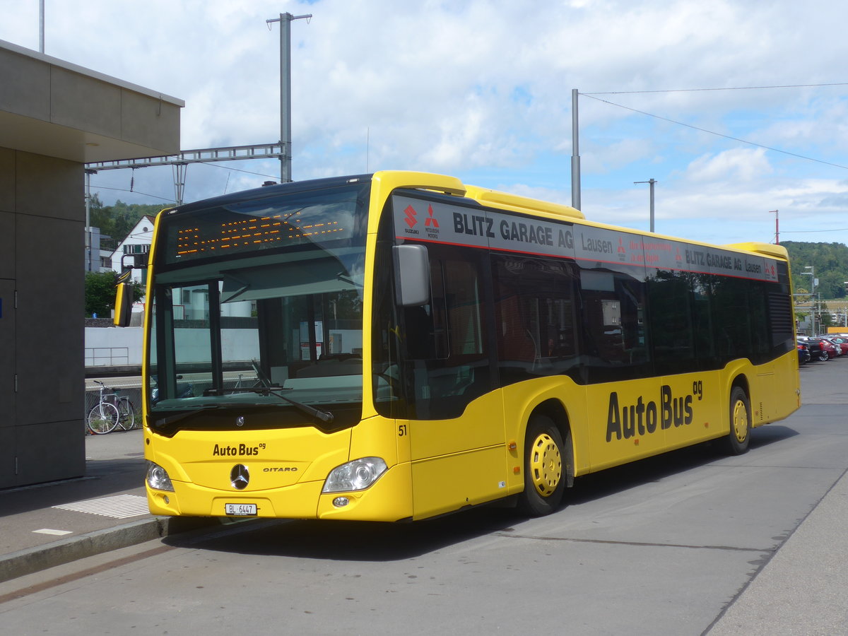 (218'203) - AAGL Liestal - Nr. 51/BL 6447 - Mercedes am 28. Juni 2020 beim Bahnhof Liestal