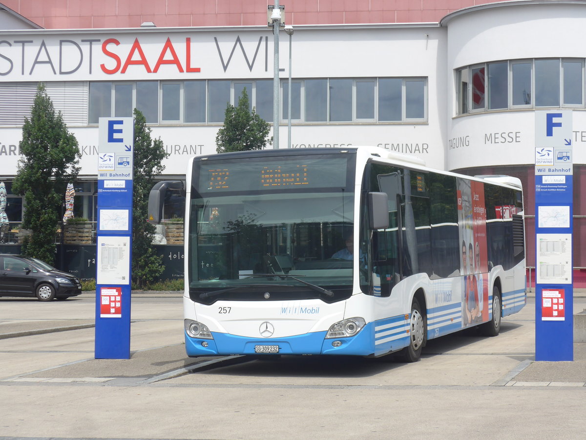 (219'119) - WilMobil, Wil - Nr. 257/SG 309'232 - Mercedes am 26. Juli 2020 beim Bahnhof Wil