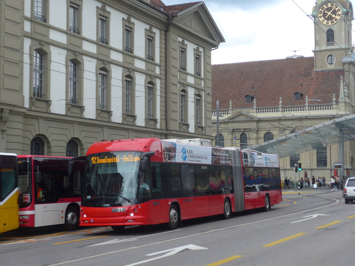 (219'411) - Bernmobil, Bern - Nr. 21 - Hess/Hess Gelenktrolleybus am 2. August 2020 beim Bahnhof Bern