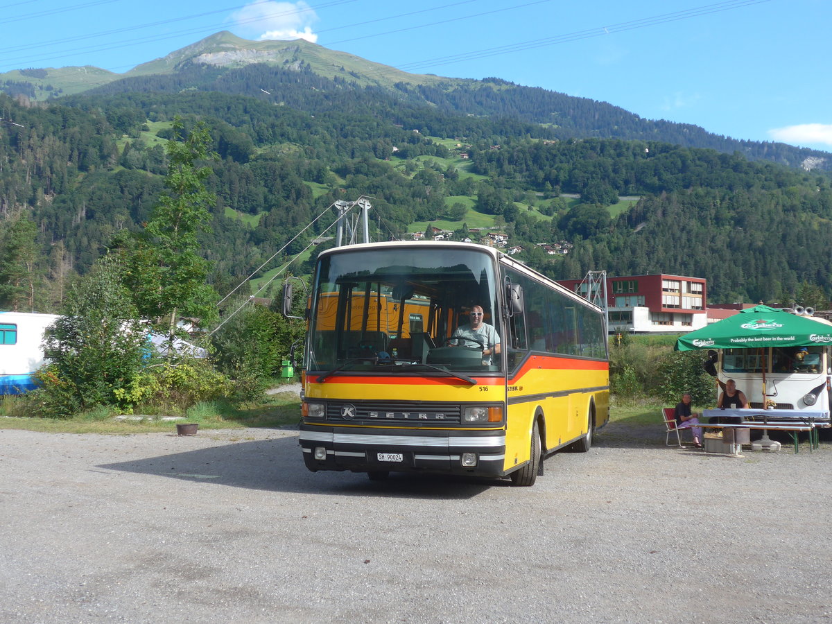 (219'678) - Schenk, Alpthal - Nr. 516/SH 90'024 - Setra (ex Vgeli, Hettenschwil; ex Rosy Viaggi, Stabio; ex AutoPostale Ticino Nr. 516; ex P 25'069) am 16. August 2020 in Grsch, Bergbahnen