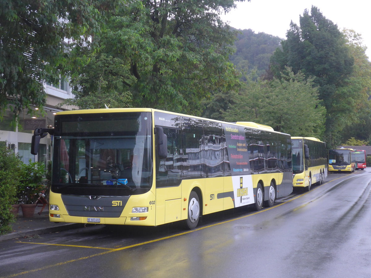 (220'166) - STI Thun - Nr. 602/BE 865'602 - MAN am 29. August 2020 bei der Schifflndte Thun