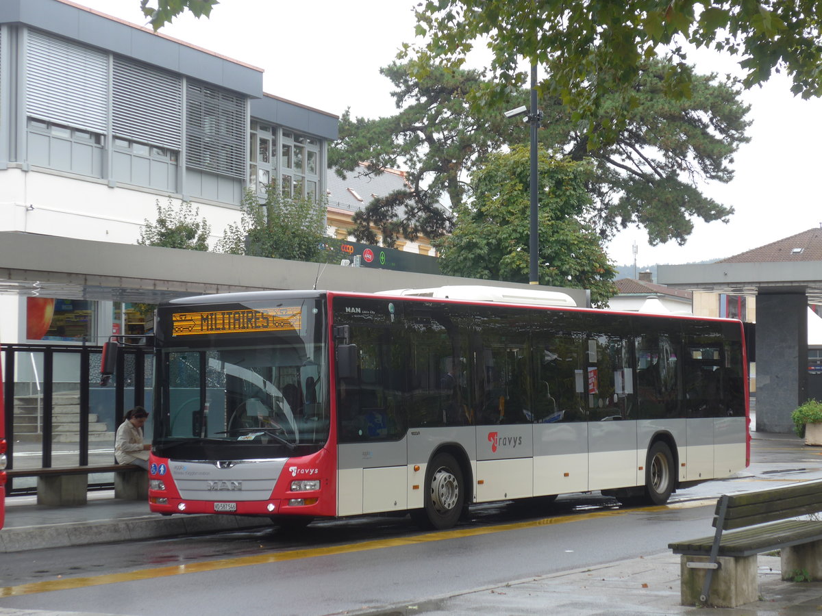 (220'335) - TRAVYS Yverdon - Nr. 114/VD 587'546 - MAN am 30. August 2020 beim Bahnhof Yverdon