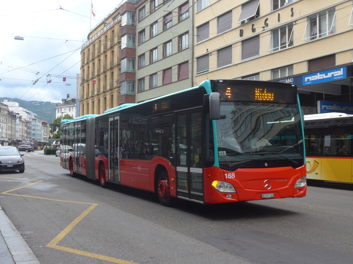 (220'425) - VB Biel - Nr. 168/BE 821'168 - Mercedes am 31. August 2020 beim Bahnhof Biel