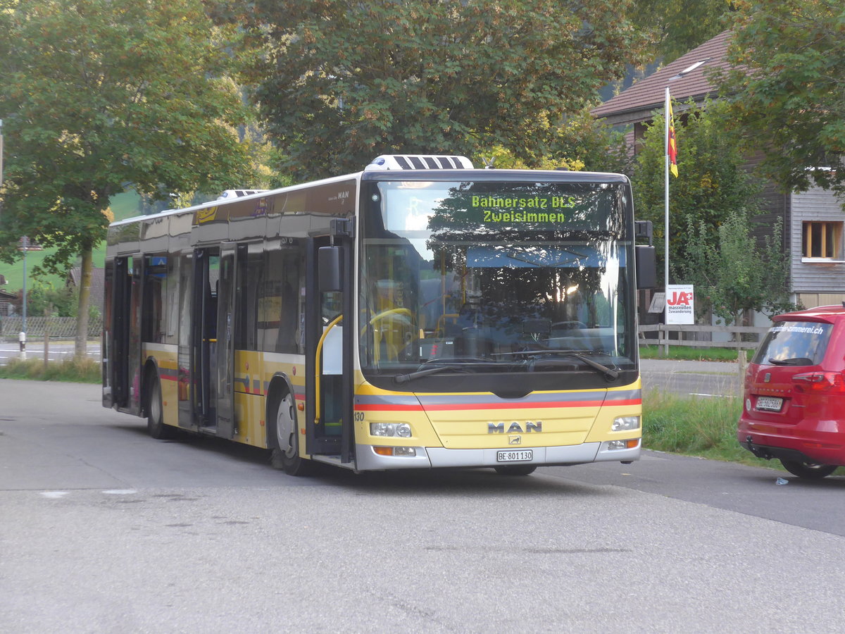 (220'547) - STI Thun - Nr. 130/BE 801'130 - MAN am 9. September 2020 beim Bahnhof Drstetten