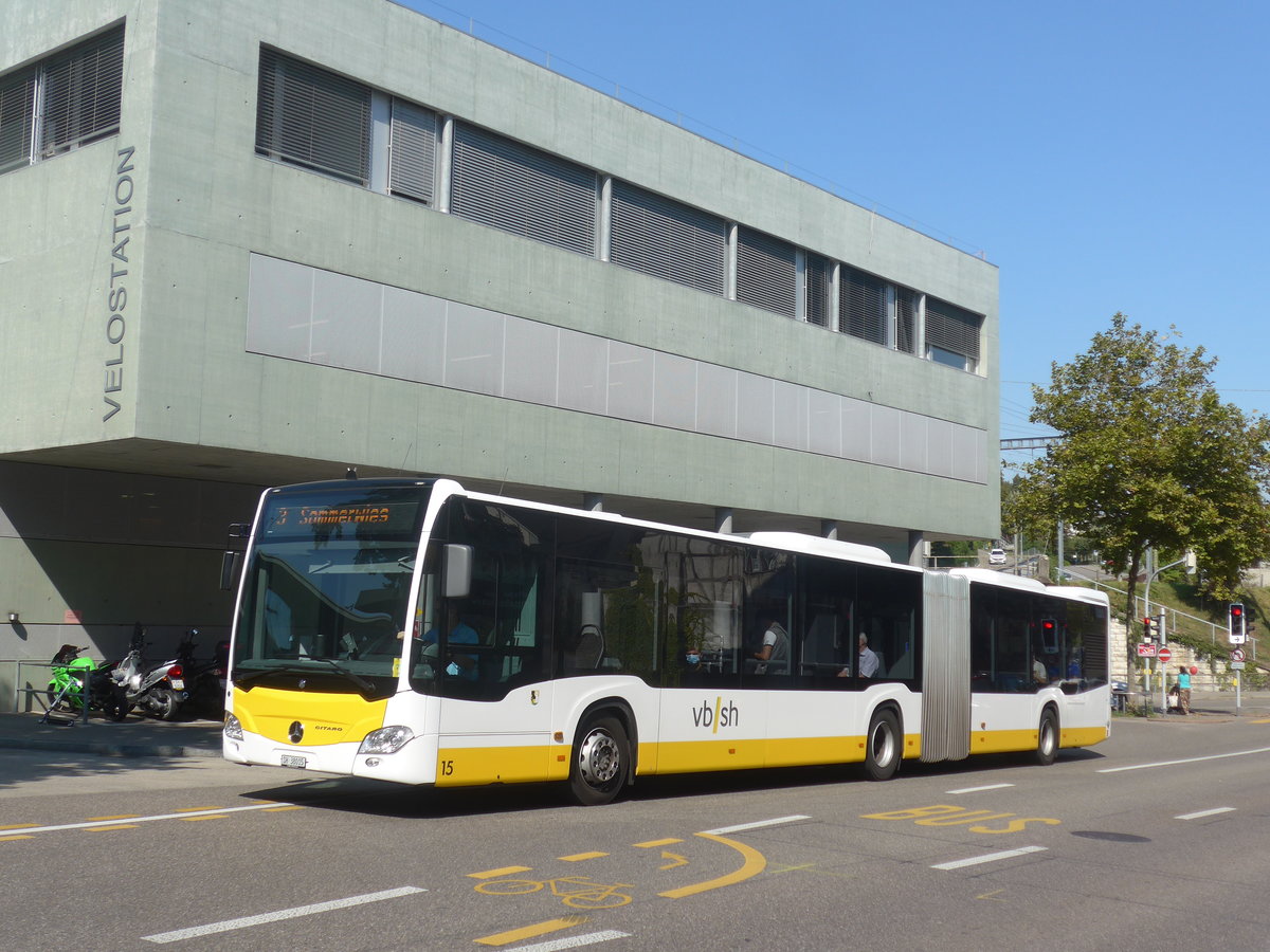 (220'654) - VBSH Schaffhausen - Nr. 15/SH 38'015 - Mercedes am 12. September 2020 beim Bahnhof Schaffhausen