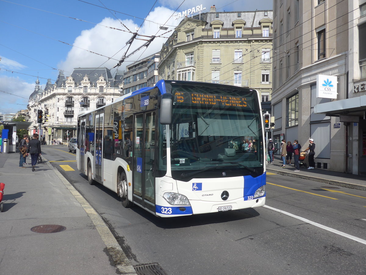 (221'086) - TL Lausanne - Nr. 323/VD 196'532 - Mercedes am 23. September 2020 in Lausanne, Bel-Air