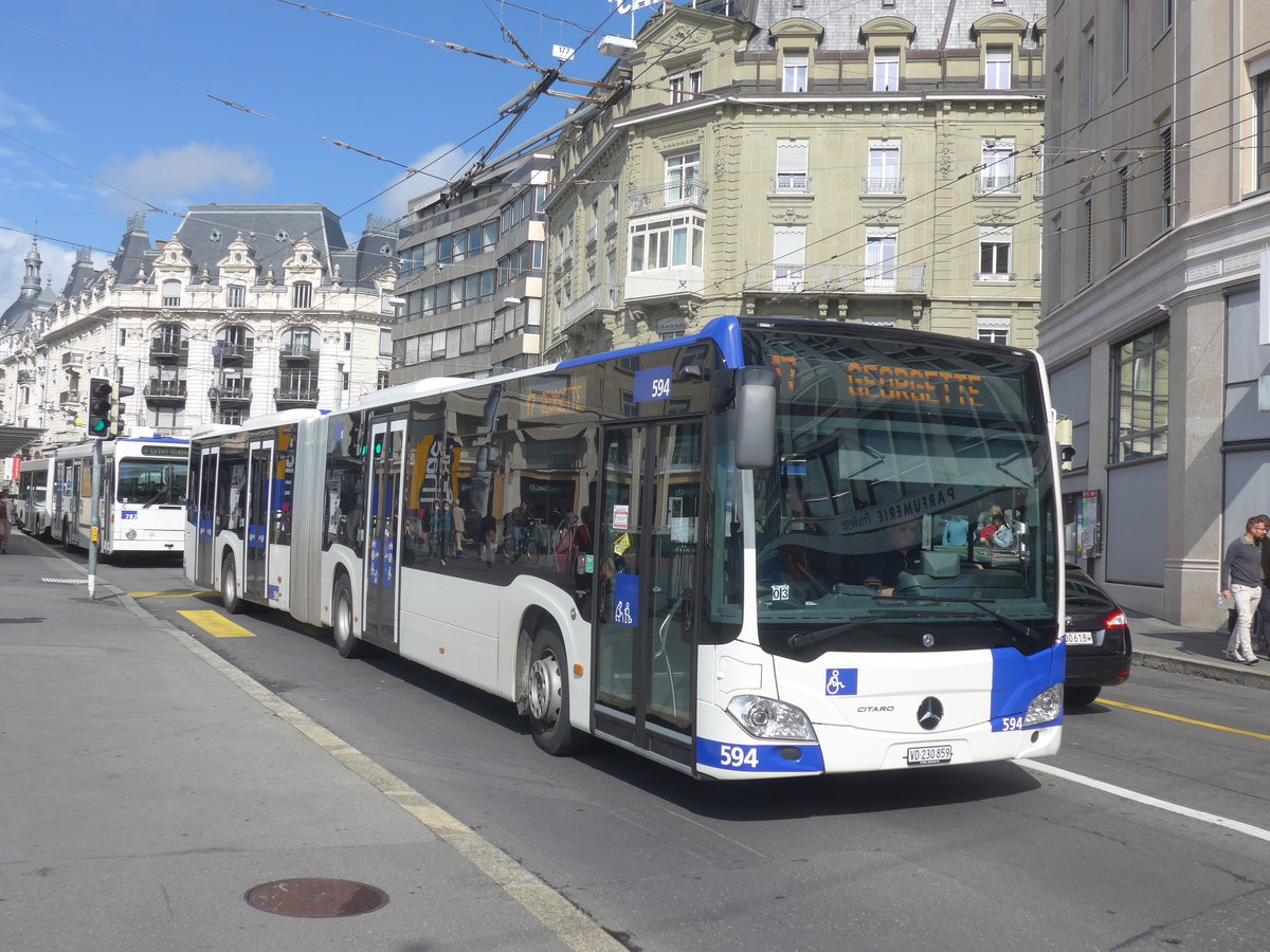 (221'091) - TL Lausanne - Nr. 594/VD 230'859 - Mercedes am 23. September 2020 in Lausanne, Bel-Air