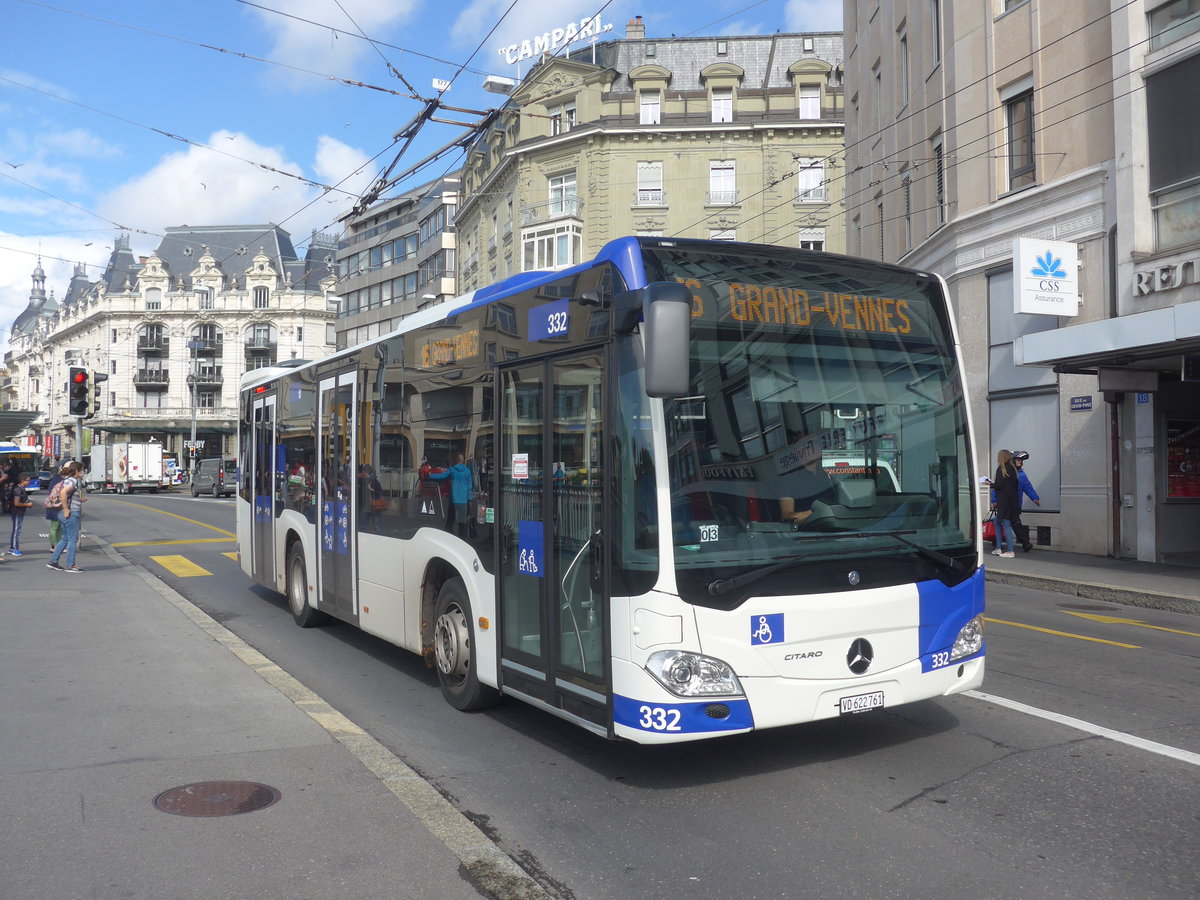 (221'095) - TL Lausanne - Nr. 332/VD 622'761 - Mercedes am 23. September 2020 in Lausanne, Bel-Air