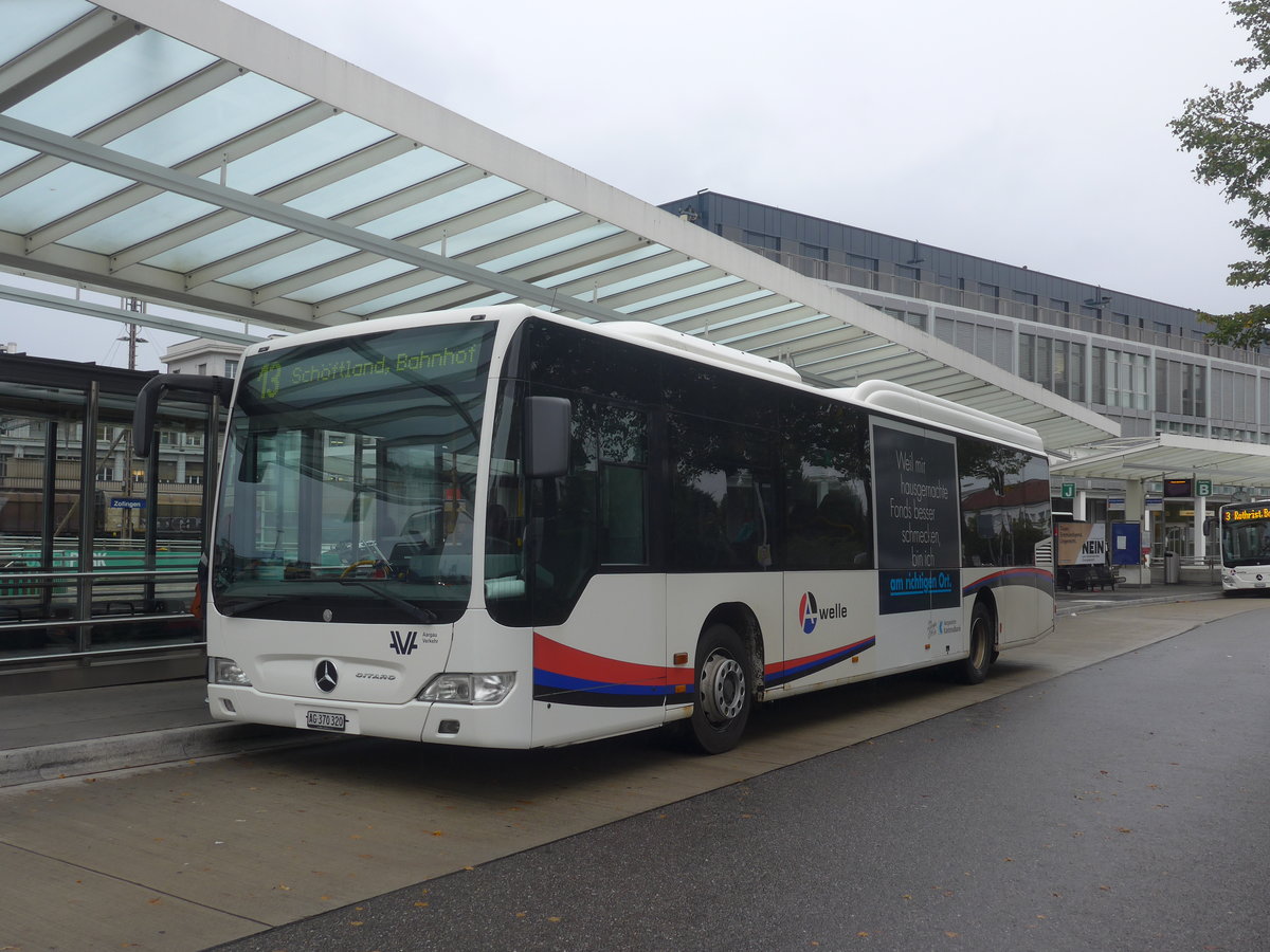 (221'311) - Limmat Bus, Dietikon - AG 370'320 - Mercedes (ex BDWM Bremgarten Nr. 20) am 25. September 2020 beim Bahnhof Zofingen