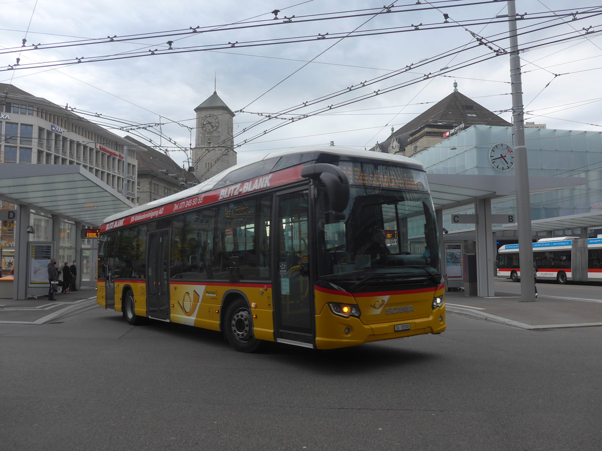 (222'341) - Schwizer, Goldach - SG 50'508 - Scania am 21. Oktober 2020 beim Bahnhof St. Gallen