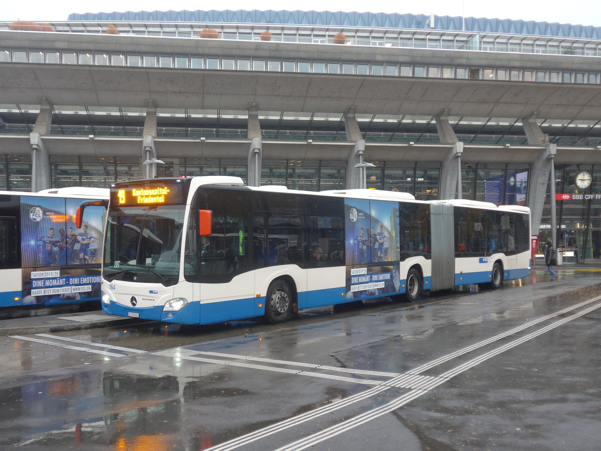 (222'480) - VBL Luzern - Nr. 164/LU 170'563 - Mercedes am 23. Oktober 2020 beim Bahnhof Luzern