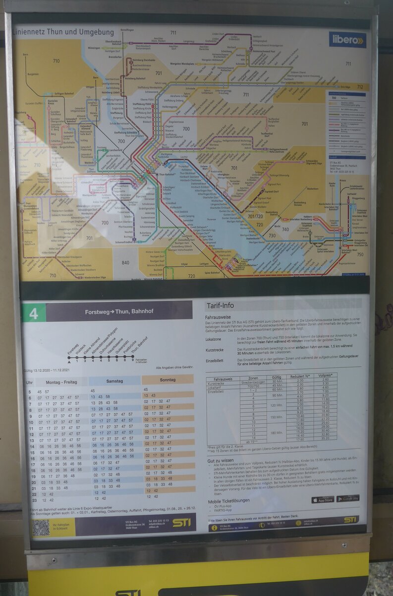 (222'999) - STI-Fahrplan von 2020 bis 2021 am 13. Dezember 2020 in Thun-Lerchenfeld, Forstweg