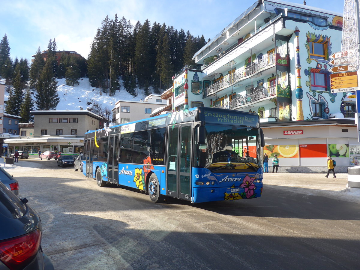 (223'234) - Pfosi, Arosa - Nr. 13/GR 180'118 - Neoplan (ex Nr. 8) am 2. Januar 2021 in Arosa, Post