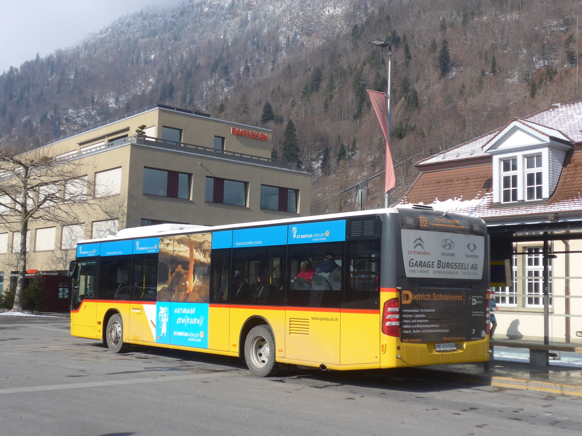 (223'557) - PostAuto Bern - BE 610'539 - Mercedes (ex Schmocker, Stechelberg Nr. 2) am 14. Februar 2021 beim Bahnhof Interlaken Ost