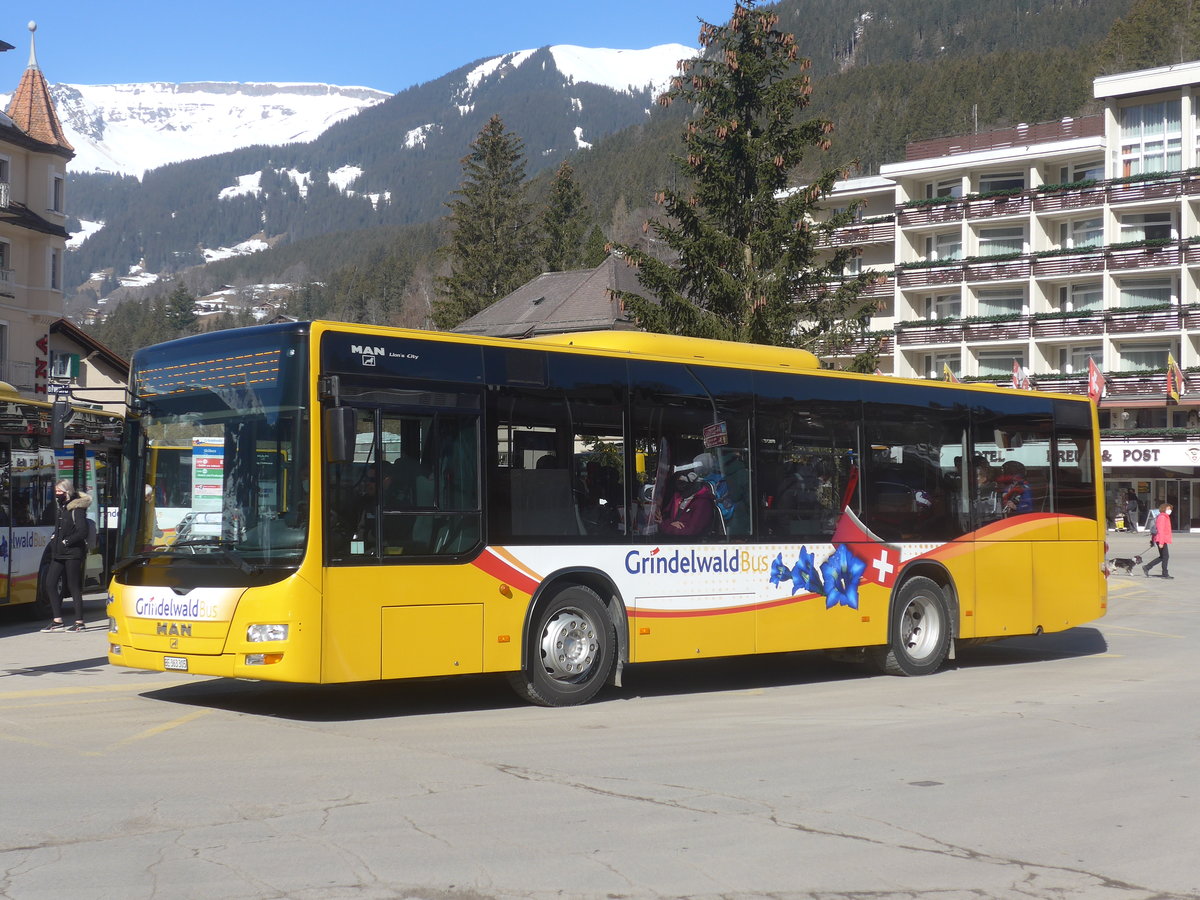 (223'849) - Grindelwaldbus, Grindelwald - Nr. 19/BE 363'305 - MAN/Gppel am 28. Februar 2021 beim Bahnhof Grindelwald