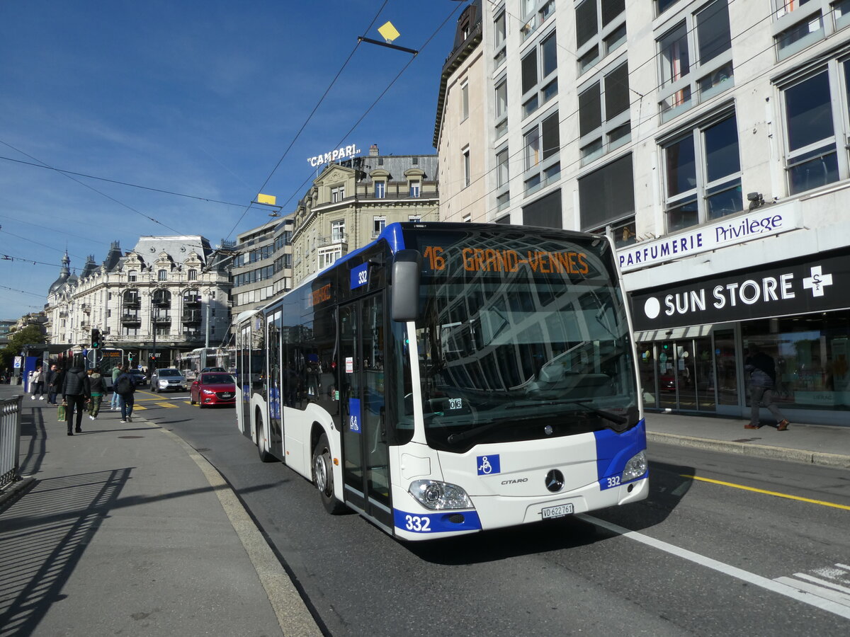 (223'853) - TL Lausanne - Nr. 332/VD 622'761 - Mercedes am 11. Oktober 2021 in Lausanne, Bel-Air