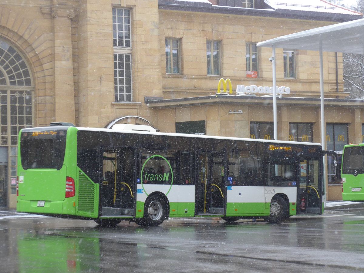 (224'140) - transN, La Chaux-de-Fonds - Nr. 313/NE 78'213 - Mercedes (ex TRN La Chaux-de-Fonds Nr. 313) am 14. Mrz 2021 beim Bahnhof La Chaux-de-Fonds