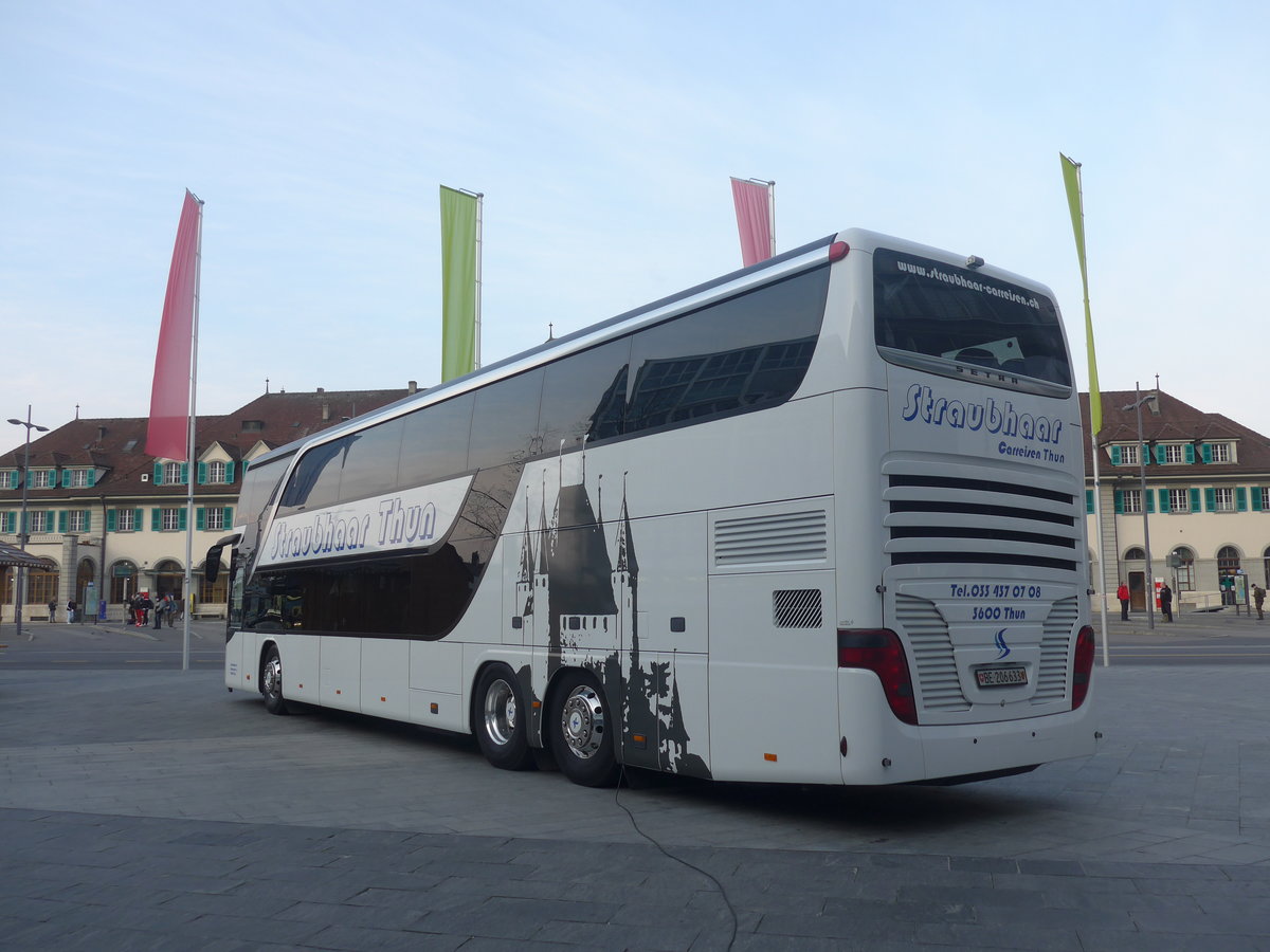 (225'003) - Straubhaar, Thun - Nr. 3/BE 206'633 - Setra am 17. April 2021 in Thun, Aarefeldplatz