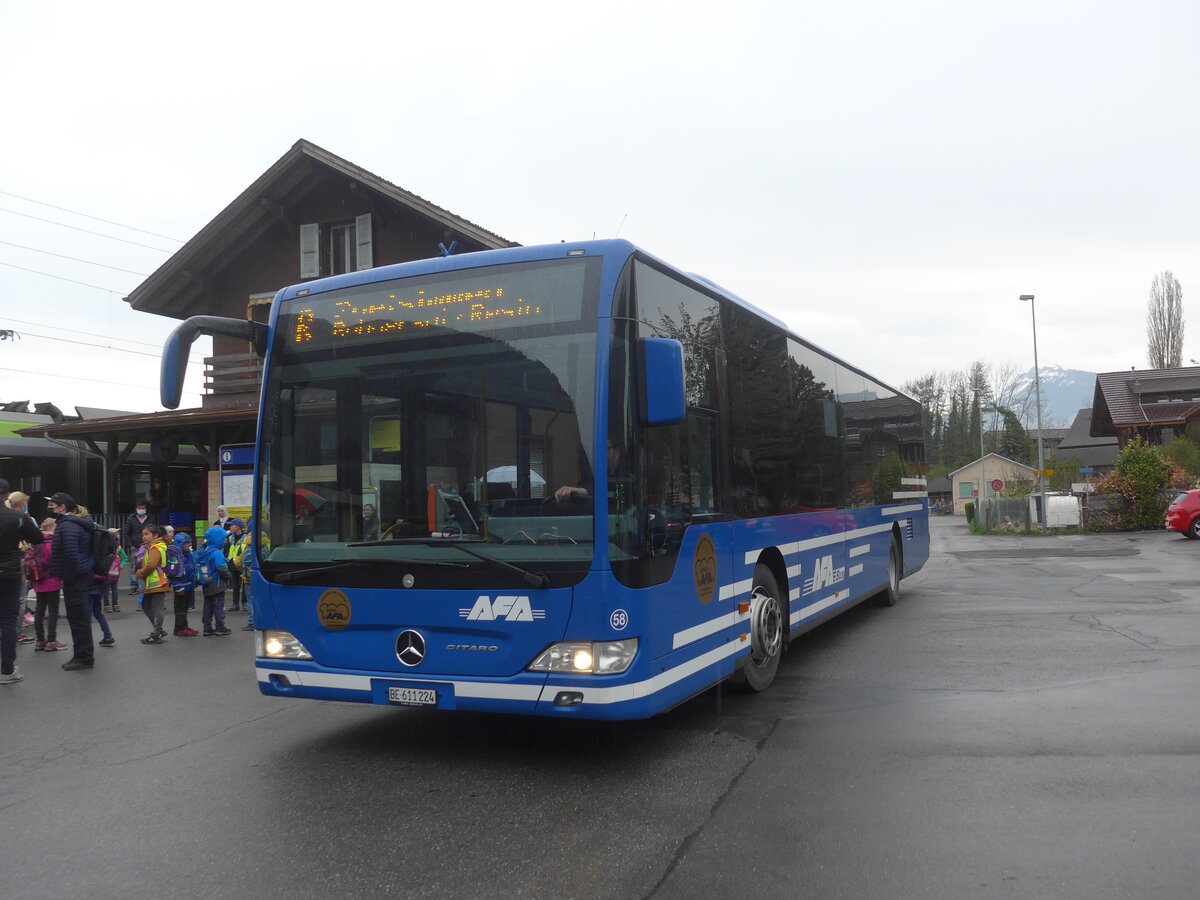 (225'239) - AFA Adelboden - Nr. 58/BE 611'224 - Mercedes am 26. April 2021 beim Bahnhof Wimmis