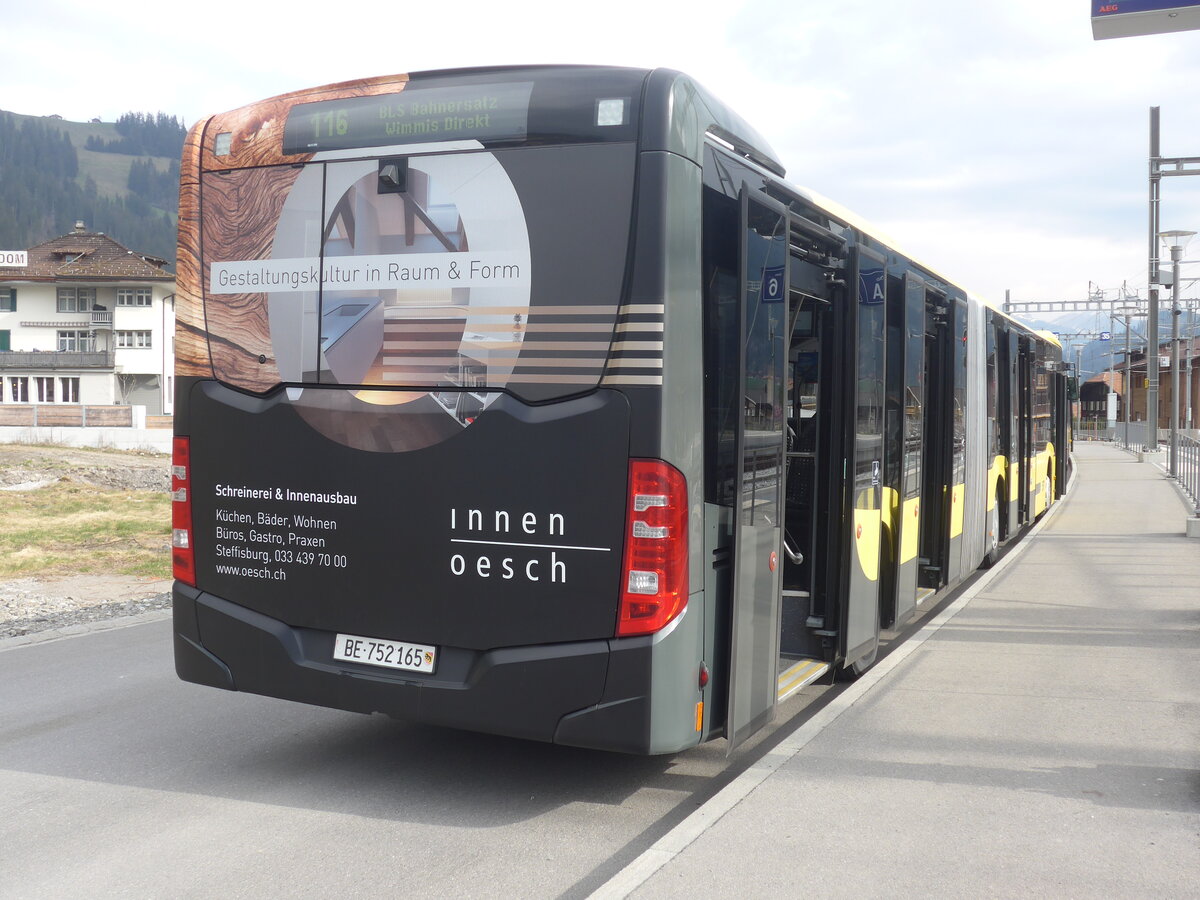 (225'260) - STI Thun - Nr. 165/BE 752'165 - Mercedes am 27. April 2021 beim Bahnhof Zweisimmen