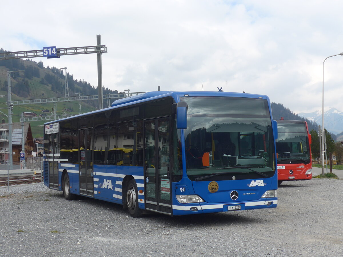 (225'301) - AFA Adelboden - Nr. 58/BE 611'224 - Mercedes am 27. April 2021 beim Bahnhof Zweisimmen