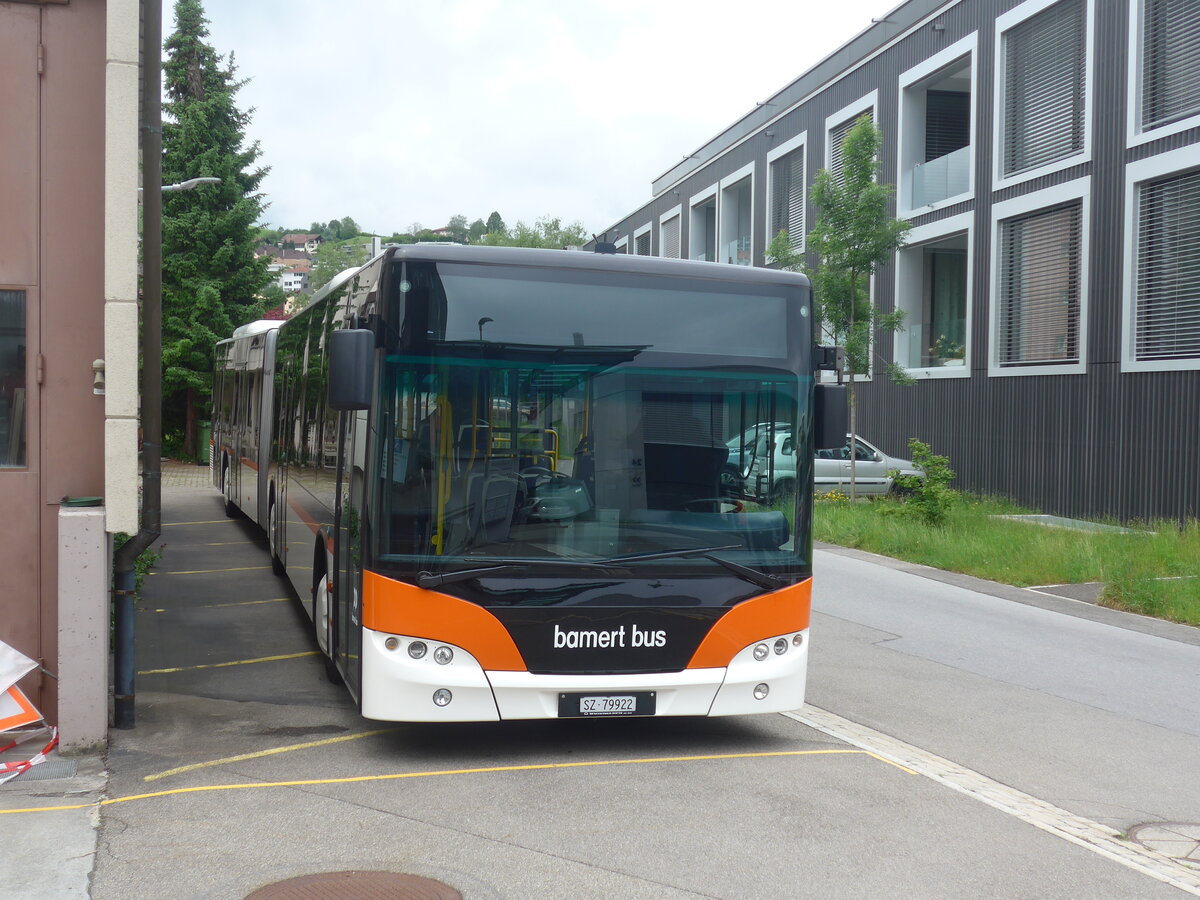 (225'768) - Bamert, Wollerau - SZ 79'922 - Neoplan (ex VBZ Zrich Nr. 534) am 6. Juni 2021 in Wollerau, Garage