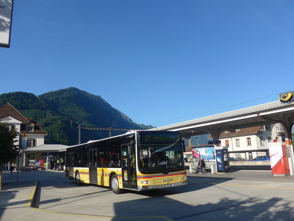 (226'236) - STI Thun - Nr. 129/BE 800'129 - MAN am 10. Juli 2021 beim Bahnhof Interlaken West