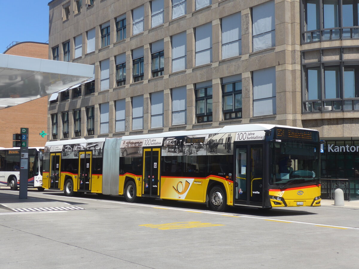 (226'581) - PostAuto Nordschweiz - AG 565'856 - Solaris am 19. Juli 2021 beim Bahnhof Baden