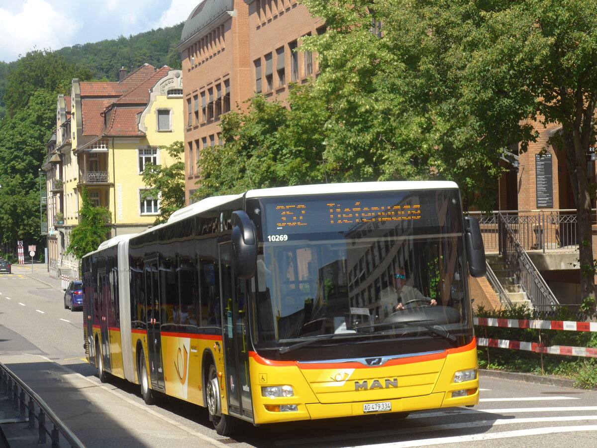 (226'608) - PostAuto Nordschweiz - AG 479'334 - MAN am 19. Juli 2021 beim Bahnhof Baden