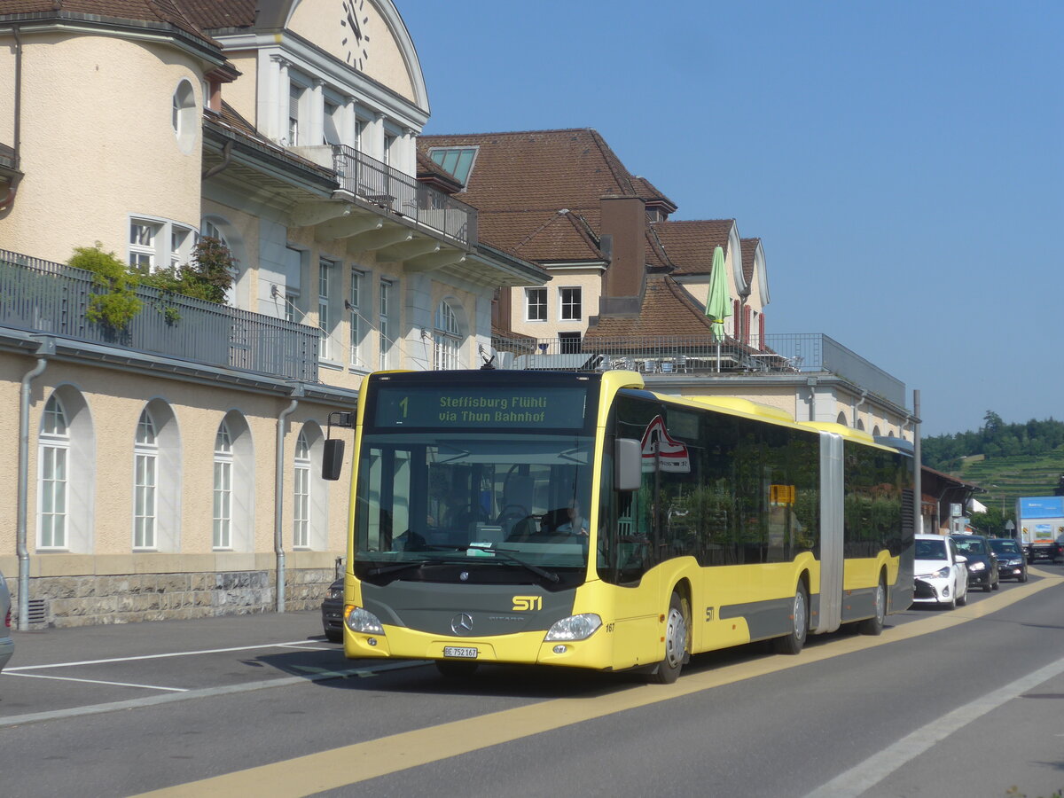 (226'632) - STI Thun - Nr. 167/BE 752'167 - Mercedes am 21. Juli 2021 beim Bahnhof Spiez