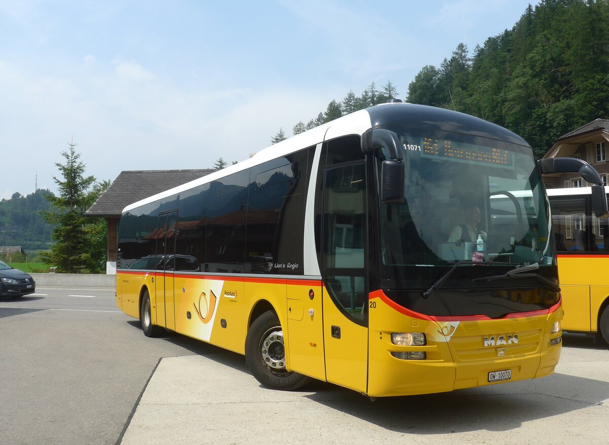 (226'740) - PostAuto Zentralschweiz - Nr. 20/OW 10'070 - MAN (ex Dillier, Sarnen Nr. 20) am 24. Juli 2021 in Innertkirchen, Grimseltor