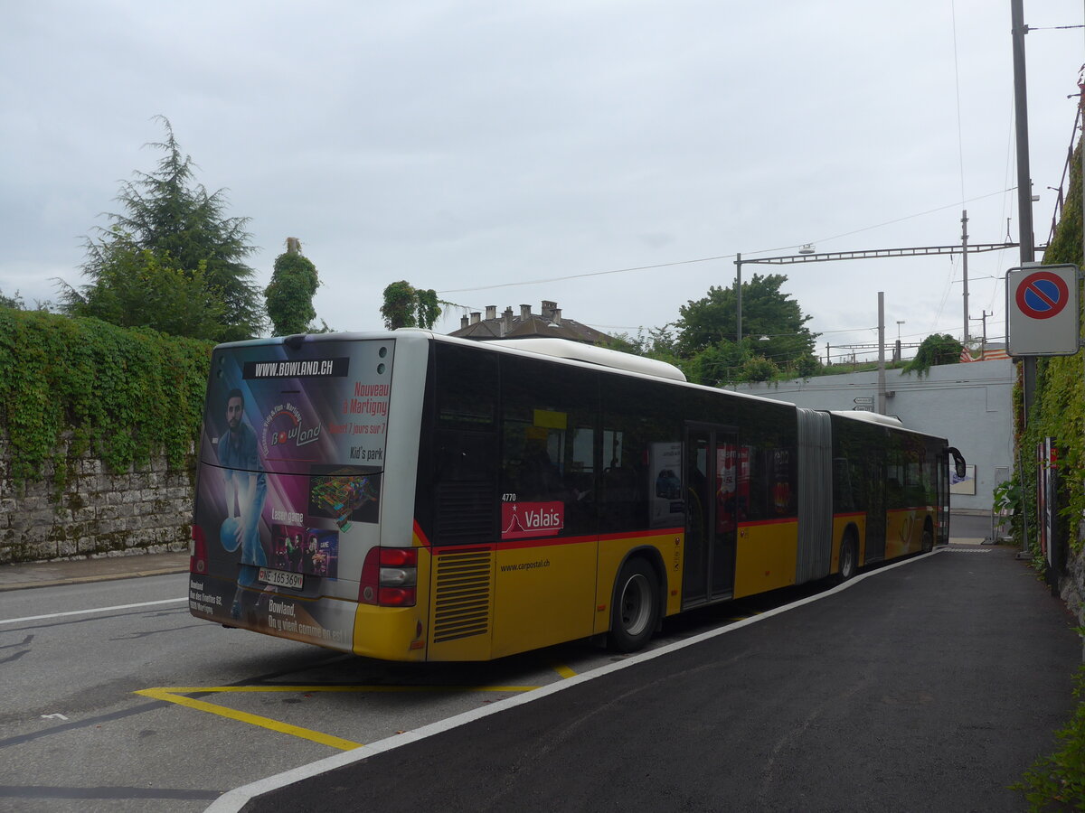 (226'835) - Buchard, Leytron - NE 165'369 - MAN (ex VS 104'346; ex Nr. 160) am 1. August 2021 beim Bahnhof Neuchtel (Einsatz CarPostal)