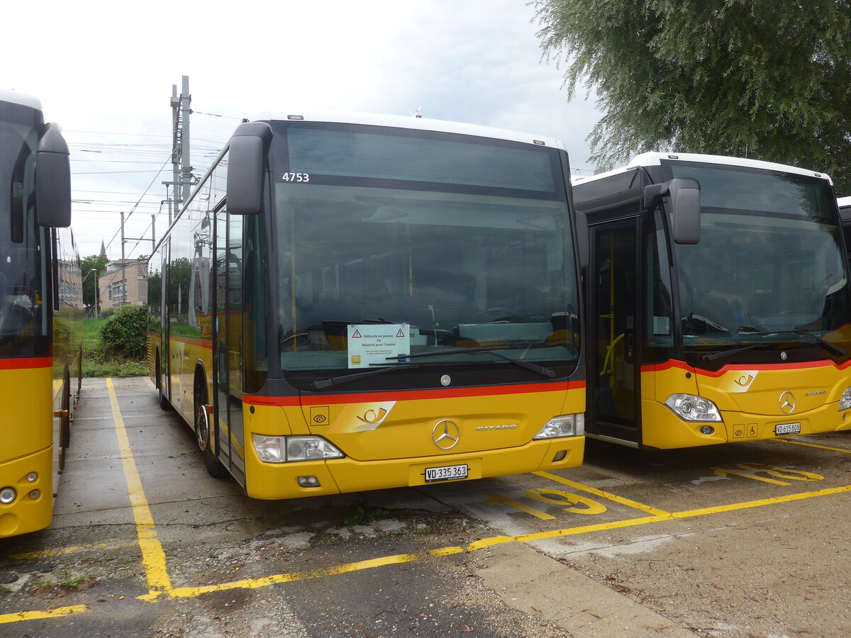 (226'899) - CarPostal Ouest - VD 335'363 - Mercedes am 1. August 2021 in Yverdon, Garage