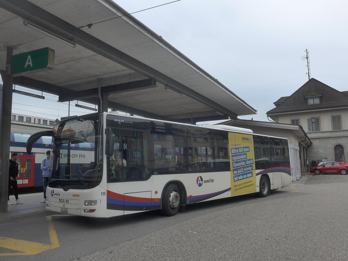 (227'186) - Voegtlin-Meyer, Brugg - Nr. 115/AG 14'681 - MAN am 9. August 2021 beim Bahnhof Brugg