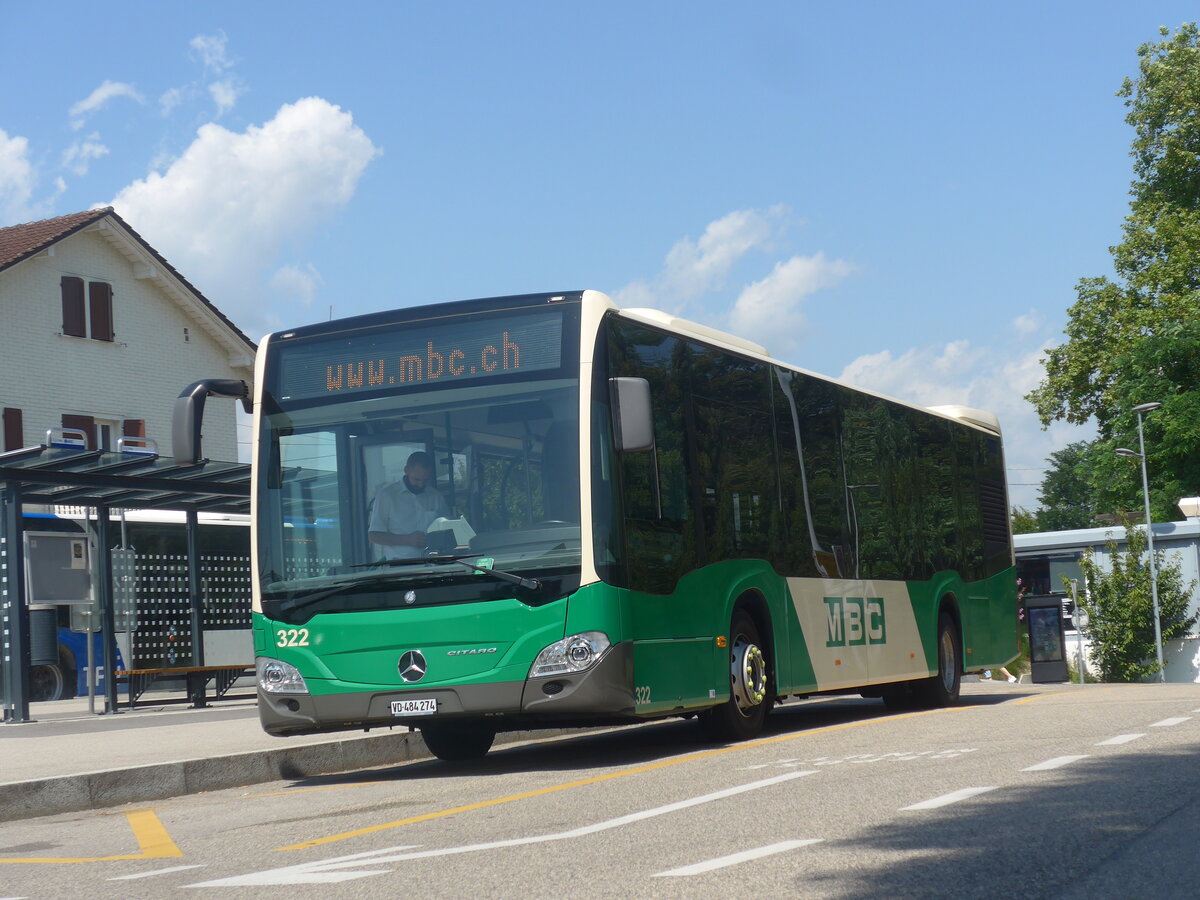 (227'324) - MBC Morges - Nr. 322/VD 484'274 - Mercedes am 15. August 2021 beim Bahnhof Coppet