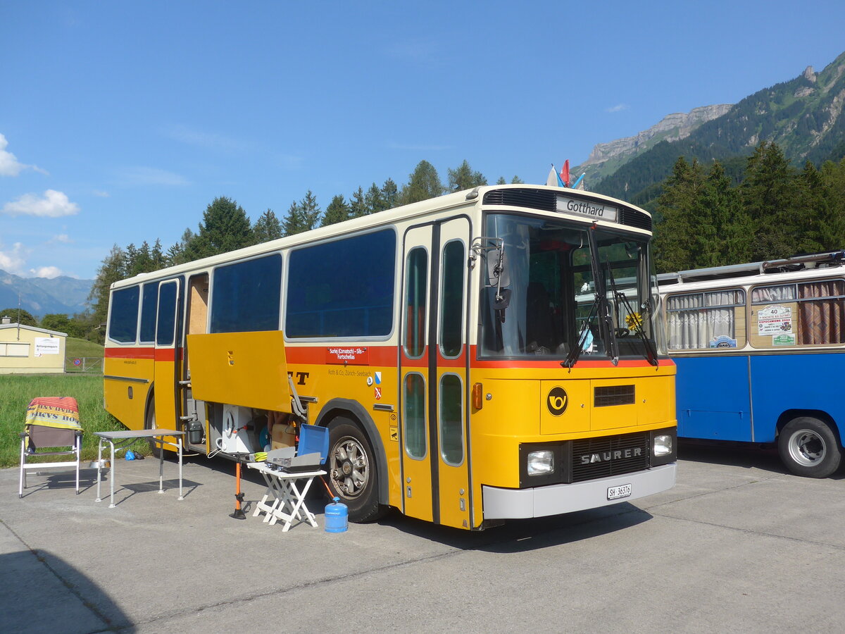 (227'484) - Roth, Zrich - SH 36'376 - Saurer/Tscher (ex Looser, Elm; ex Mattli, Wassen) am 21. August 2021 in Interlaken, Flugplatz