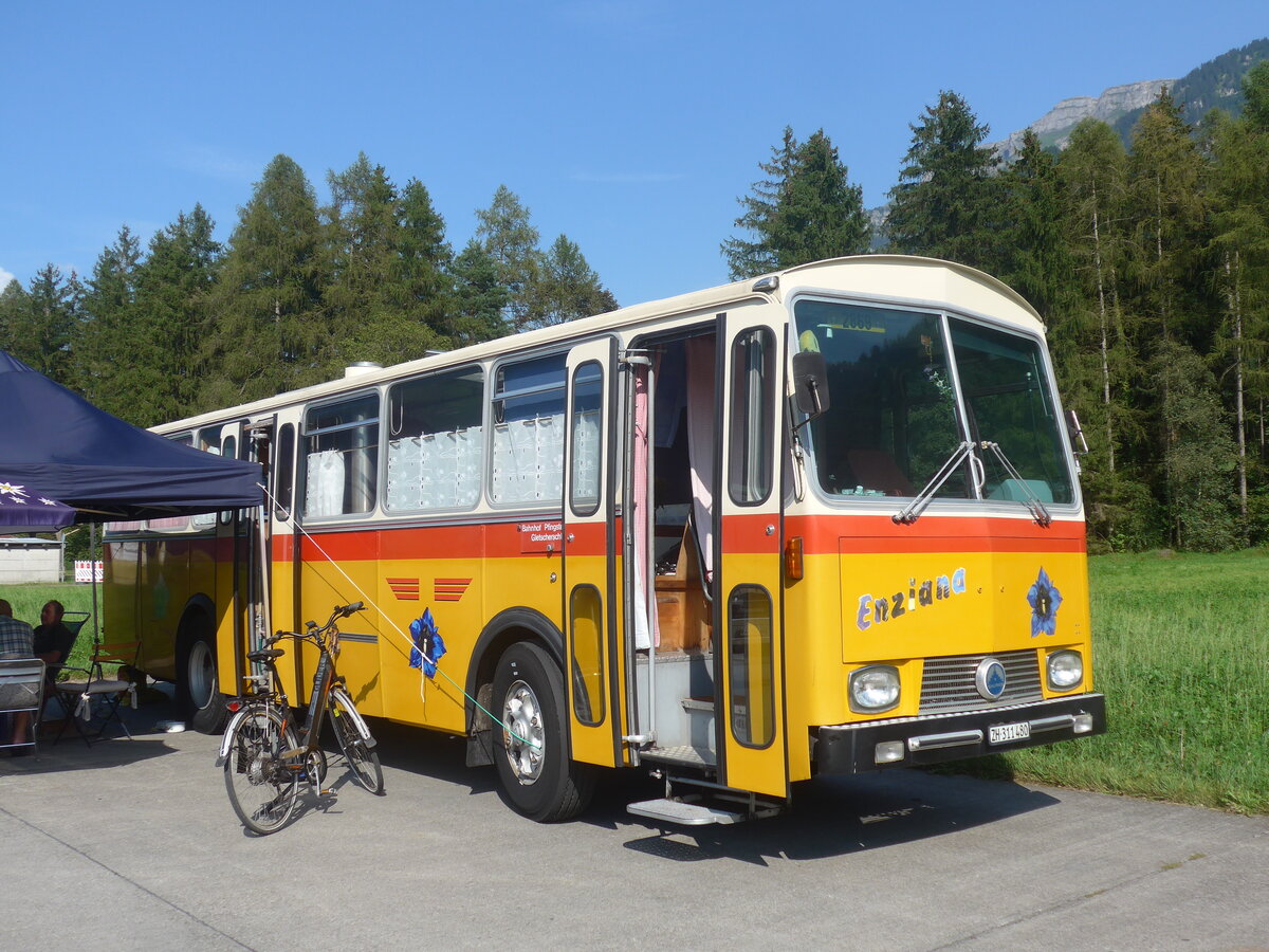 (227'487) - Ghwiler, Birmensdorf - ZH 311'480 - Saurer/Tscher (ex AVG Grindelwald Nr. 12; ex Steiger, Schlatt) am 21. August 2021 in Interlaken, Flugplatz