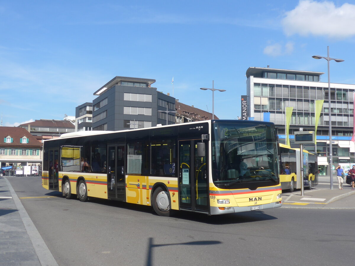 (227'997) - STI Thun - Nr. 139/BE 801'139 - MAN am 12. September 2021 beim Bahnhof Thun