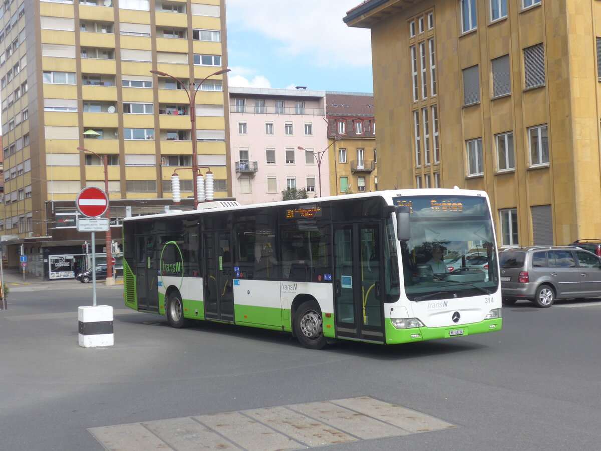 (228'100) - transN, La Chaux-de-Fonds - Nr. 314/NE 48'214 - Mercedes (ex TRN La Chaux-de-Fonds Nr. 314) am 18. September 2021 beim Bahnhof La Chaux-de-Fonds