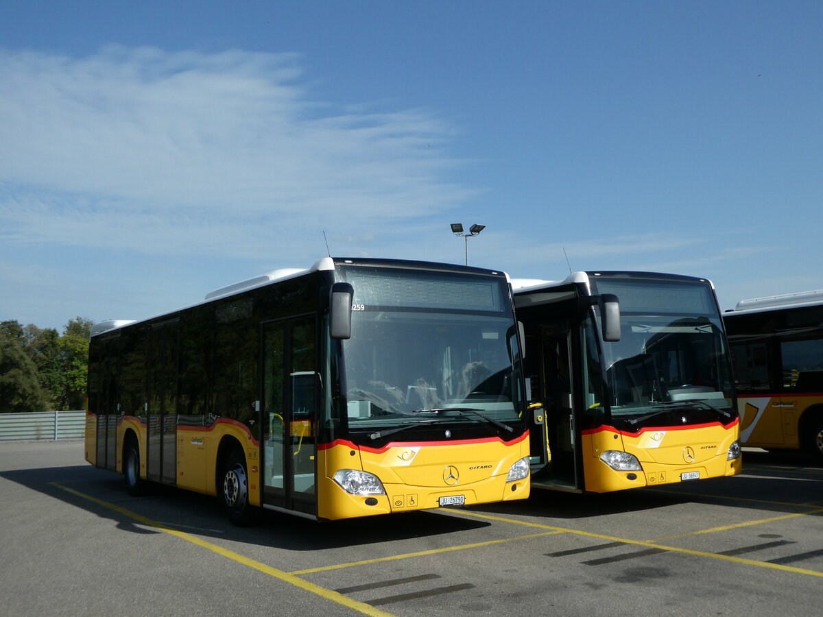 (228'291) - CarPostal Ouest - JU 26'790 - Mercedes (ex Nr. 5) am 25. September 2021 in Develier, Parkplatz