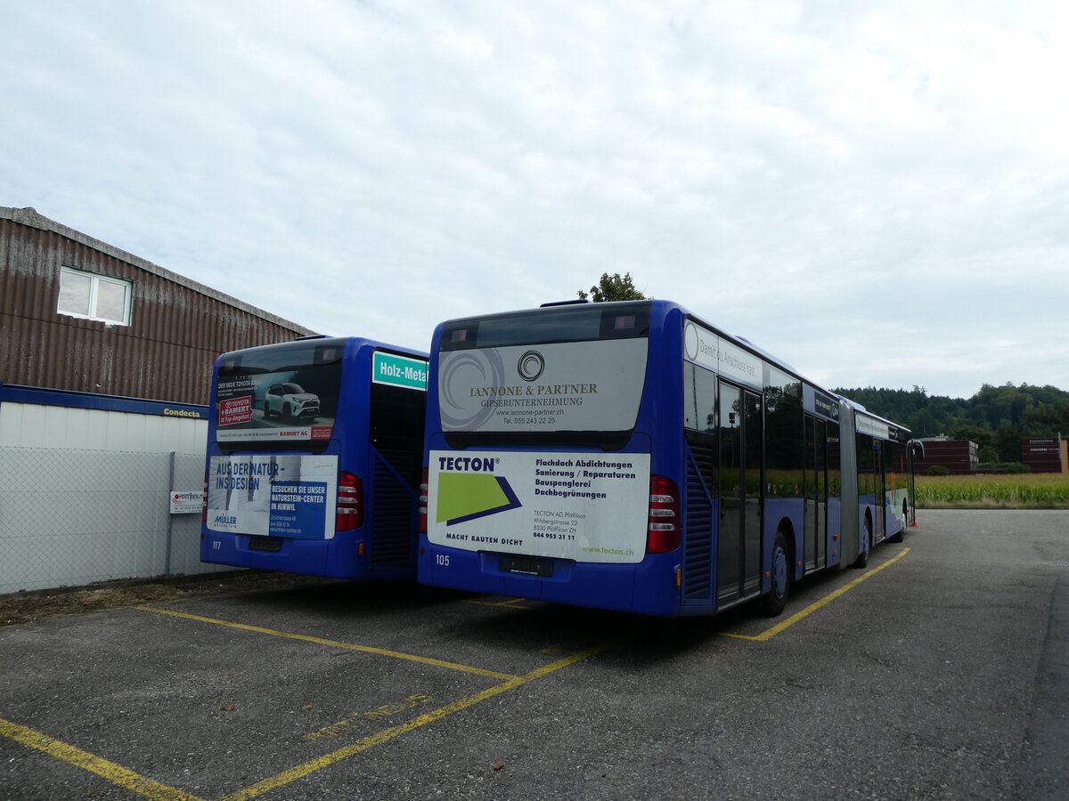 (228'302) - VZO Grningen - Nr. 105 - Mercedes am 25. September 2021 in Biel, Rattinbus