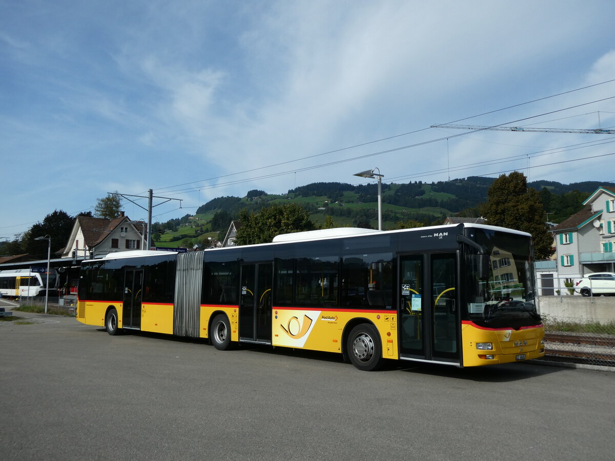 (228'624) - PostAuto Ostschweiz - SZ 68'458 - MAN (ex SZ 44'040; ex Kistler, Reichenburg) am 2. Oktober 2021 in Nesslau, Garage