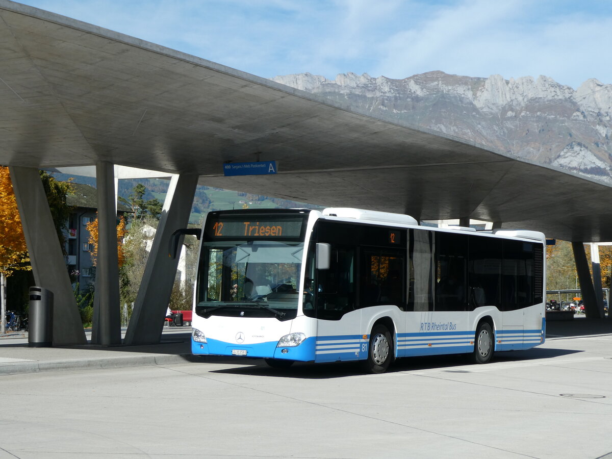 (229'505) - RTB Altsttten - Nr. 81/SG 313'593 - Mercedes am 20. Oktober 2021 beim Bahnhof Buchs