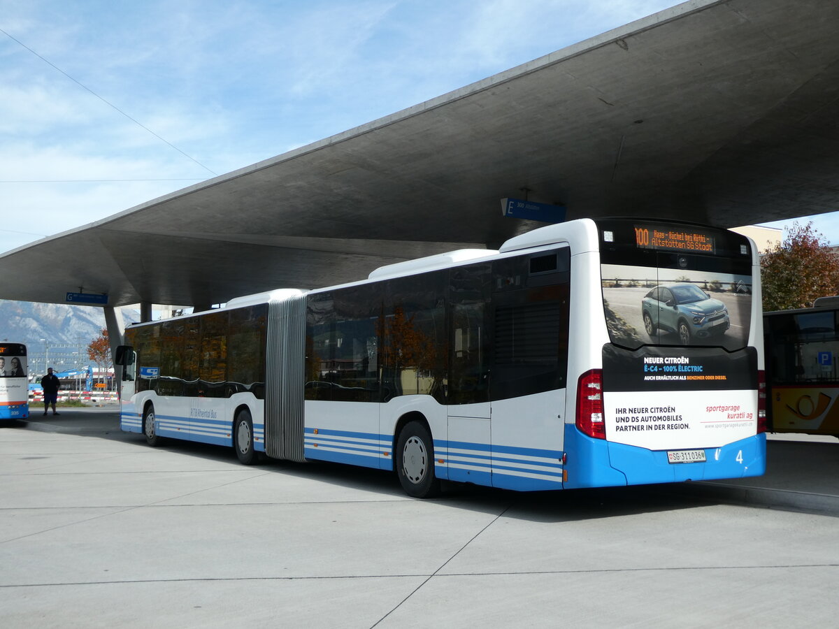 (229'515) - RTB Altsttten - Nr. 4/SG 311'036 - Mercedes am 20. Oktober 2021 beim Bahnhof Buchs