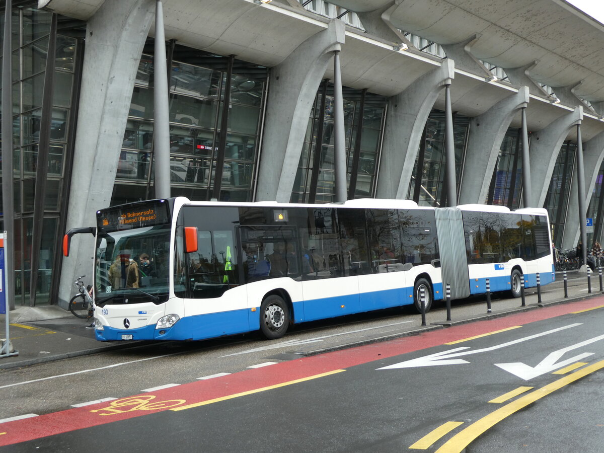 (229'685) - VBL Luzern - Nr. 193/LU 15'651 - Mercedes am 22. Oktober 2021 beim Bahnhof Luzern