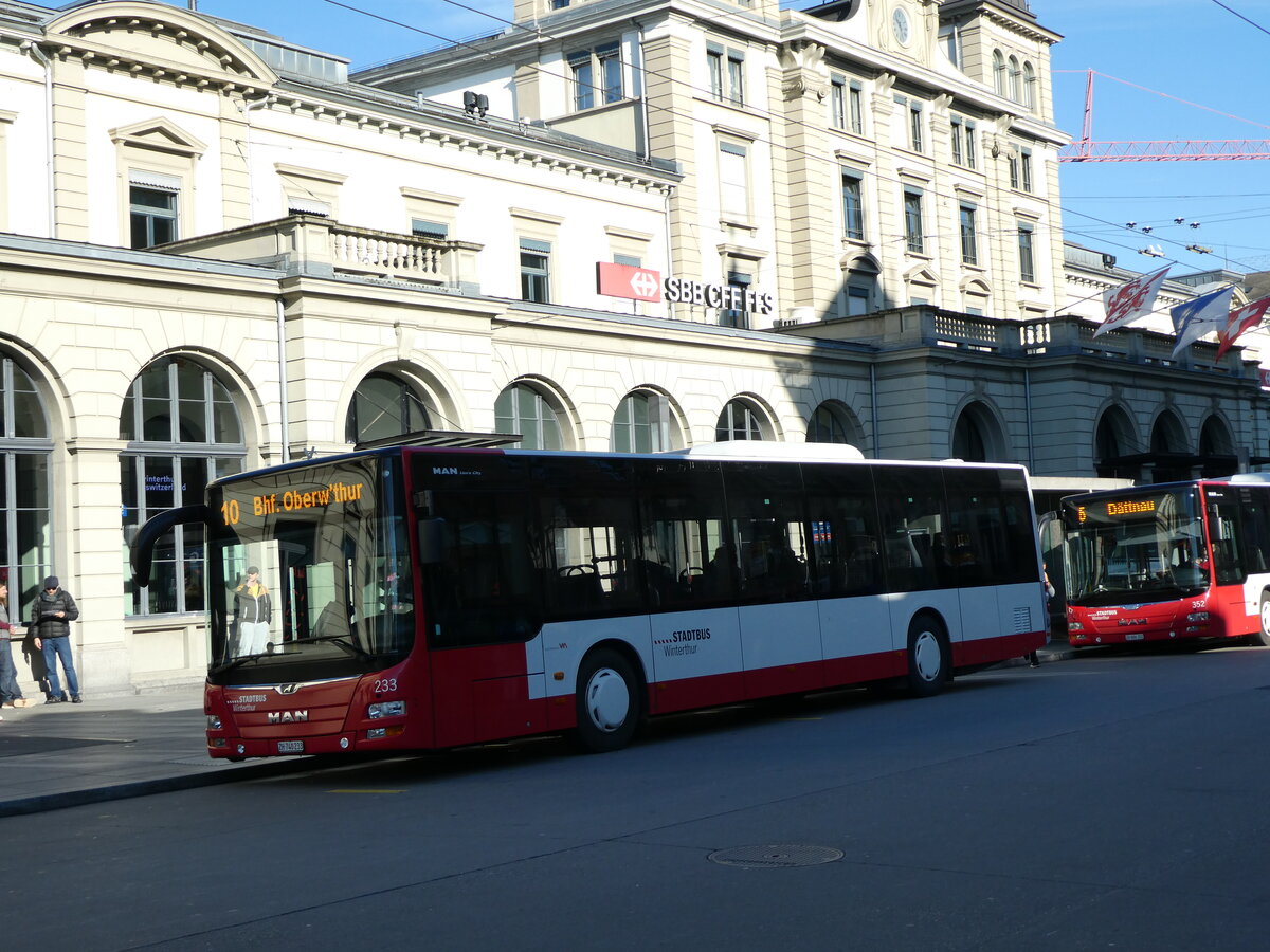 (229'734) - SW Winterthur - Nr. 233/ZH 740'233 - MAN am 23. Oktober 2021 beim Hauptbahnhof Winterthur